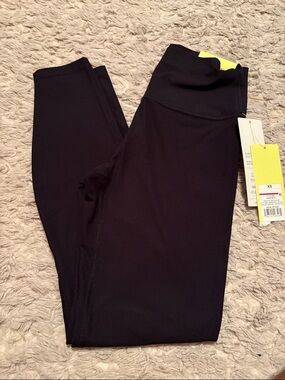 all in motion everyday soft high rise 7/8 length ribbed leggings black xs